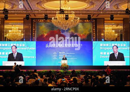 (160418) -- SINGAPORE, April 18, 2016 -- You Quan, chief of the Fujian Provincial Committee of the Communist Party of China, addresses the China (Fujian) - Singapore Economic and Trade Promotion held at Singapore s Shangri-La Hotel on April 18, 2016. ) SINGAPORE-CHINA-FUJIAN-ECONOMIC AND TRADE PROMOTION ThenxChihxWey PUBLICATIONxNOTxINxCHN   160418 Singapore April 18 2016 You Quan Chief of The Fujian Provincial Committee of The Communist Party of China addresses The China Fujian Singapore Economic and Trade Promotion Hero AT Singapore S Shangri La Hotel ON April 18 2016 Singapore China Fujian Stock Photo