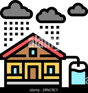 rainwater harvesting environmental color icon vector illustration Stock Vector