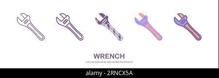 Wrench Icon Vector Flat Design. vector illustration Stock Vector