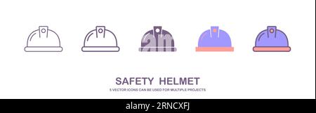 Helmet or hard hat vector icon symbol isolated on white background. construction helmet illustration vector. safety helmet icon Stock Vector