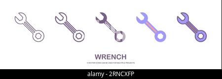 Wrench Icon Vector Flat Design. vector illustration Stock Vector