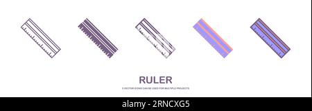 vector measurement ruler icon. Black icon. Modern flat design vector illustration Stock Vector