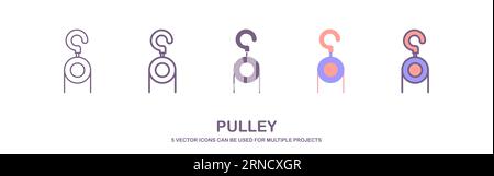 pulley icon vector illustration logo template for many purpose. hook icon vector. Isolated on white background. Stock Vector