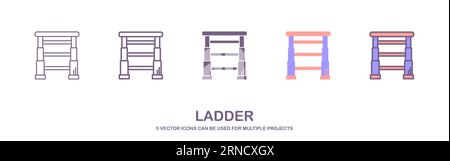 ladder icon vector design element logo template. hanging ladder icon in different style vector illustration. hanging ladder vector icons. Stock Vector