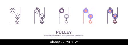 pulley icon vector illustration logo template for many purpose. hook icon vector. Isolated on white background. Stock Vector