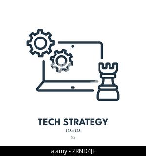 Tech Strategy Icon. Technology, High Tech, Creative. Editable Stroke. Simple Vector Icon Stock Vector
