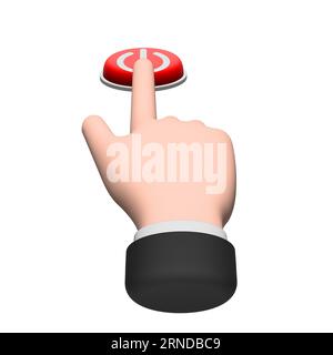 A man pressing a power button. Stock Photo