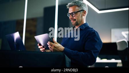 Financial KPI Data Profits Dashboard On Computer Stock Photo