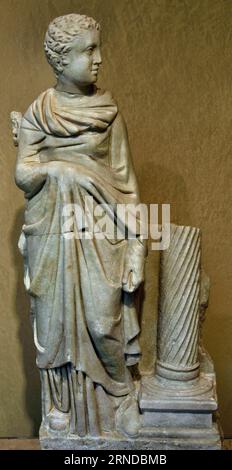 Fragment of a late Roman sarcophagus, of the type called 'Sydamara sarcophagi', Athens, Museum, Greek, Greece. Stock Photo