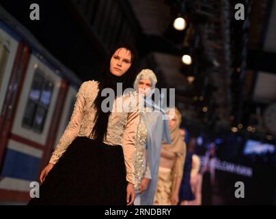 (160514) -- ISTANBUL, May 14, 2016 -- Models present creations designed by Siti Khadijan at Istanbul Modest Fashion Week in Istanbul, Turkey, on May 14, 2016. ) TURKEY-ISTANBUL-MODEST FASHION WEEK HexCanling PUBLICATIONxNOTxINxCHN   160514 Istanbul May 14 2016 Models Present Creations designed by Siti  AT Istanbul Modest Fashion Week in Istanbul Turkey ON May 14 2016 Turkey Istanbul Modest Fashion Week HexCanling PUBLICATIONxNOTxINxCHN Stock Photo