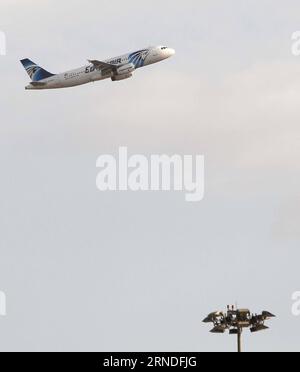 (160519) -- BEIJING, May 19, 2016 -- File photo taken on Jan. 31, 2011 shows an EgyptAir plane taking off from the airport of Cairo, Egypt. A plane carrying 58 passengers which took off in Paris has disappeared from Radar screen on route to Cairo, according to media report on Thursday. ) FRANCE-EGYPTAIR-FLIGHT-OFF RADAR CaixYang PUBLICATIONxNOTxINxCHN   160519 Beijing May 19 2016 File Photo Taken ON Jan 31 2011 Shows to EgyptAir Plane Taking off from The Airport of Cairo Egypt a Plane carrying 58 Passengers Which took off in Paris has Disappeared from Radar Screen ON Route to Cairo According t Stock Photo