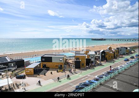 The Sea Lanes outdoor swimming pool complex on Brighton seafront , Sussex , England , UK Stock Photo