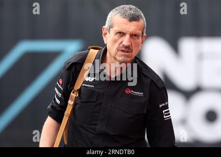 Monza, Italy. 01st Sep, 2023. Gunther Steiner, team principal of Haas F1 Team in the paddock before free practice ahead of the F1 Grand Prix of Italy at Autodromo Nazionale on September 1, 2023 Monza, Italy Credit: Marco Canoniero/Alamy Live News Stock Photo