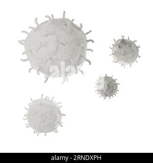White blood cell 3d realistic icon analysis. Leukocytes medical illustration on white background with clipping path Stock Photo