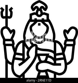 gauri god indian line icon vector illustration Stock Vector Image & Art ...