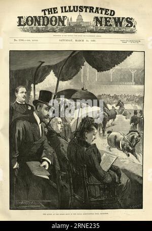 Queen Victoria at the horse show in the Royal Agricultural Hall, Islington, 1891, 19th Century Stock Photo