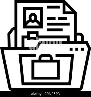 portfolio folder interview job line icon vector illustration Stock ...