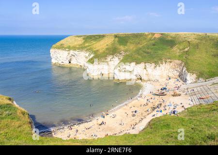 Flamborough head Flamborough North landing beach Flamborough head Flamborough East Riding of Yorkshire coast England uk gb Europe flamborough head Stock Photo