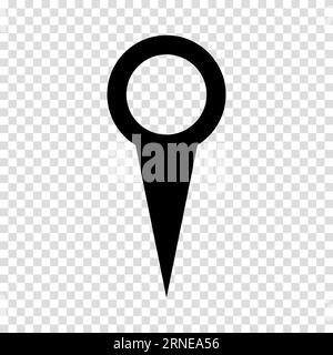 Location pin map icon. Flat design. Vector illustration sign on a transparent background. Stock Vector