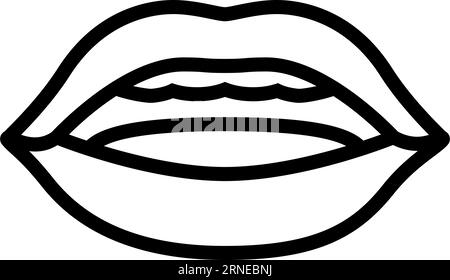 u letter mouth animate line icon vector illustration Stock Vector