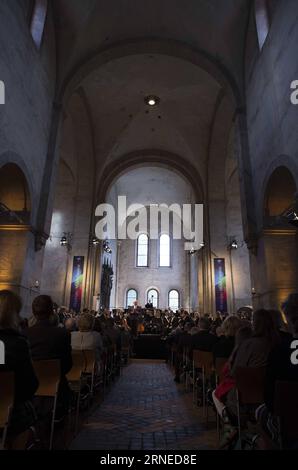 FRANKFURT, June 18, 2016 -- The hr-Sinfonieorchester, the radio orchestra of Hessischer Rundfunk conducted by Christoph Eschenbach, performs at the opening concert during Rheingau Music Festival at the Eberbach Abbey, Eltville, Germany, on June 18, 2016. The 29th Rheingau Music Festival is held from June 18 to August 27. ) GERMANY-RHEINGAU MUSIC FESTIVAL-CONCERT LuoxHuanhuan PUBLICATIONxNOTxINxCHN   Frankfurt June 18 2016 The HR Symphony Orchestra The Radio Orchestra of Hessischer Broadcasting conducted by Christoph Eschenbach performs AT The Opening Concert during Rheingau Music Festival AT T Stock Photo