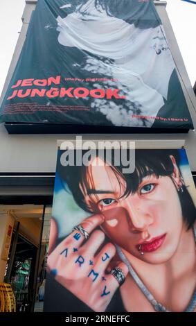 BTS Jungkook's birthday, Aug 31, 2023 : A bus stop decorated