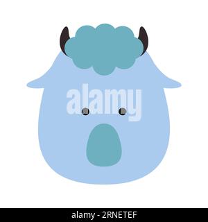 Chinese zodiac animal in flat style, goat. Vector illustration Stock Vector