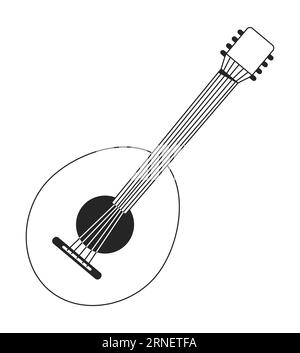Musical instruments black and white 2D line cartoon objects bundle ...
