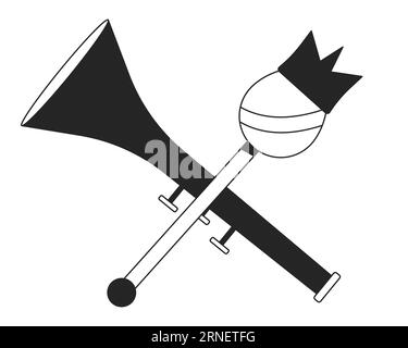 Royal regalias flat monochrome isolated vector object Stock Vector