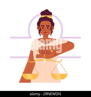 Libra zodiac sign flat concept vector spot illustration Stock Vector