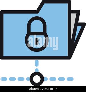 Protected data icon. File binder with lock sign Stock Vector