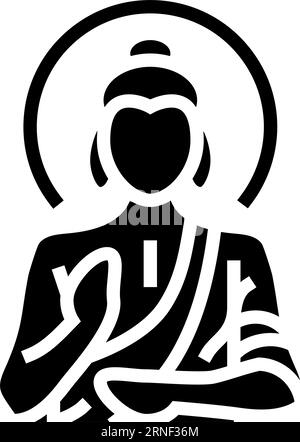 buddha god indian glyph icon vector illustration Stock Vector