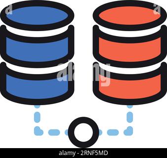 Database icon. Color data storage disc symbol Stock Vector