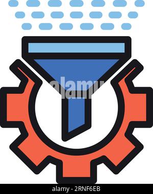 Data filter settings. Computer analysis technology icon Stock Vector