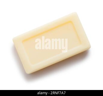 Small Bar of Soap Cut Out on White. Stock Photo