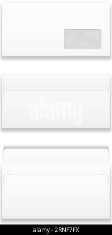 Paper envelope mockup. Front and back side. Blank mail Stock Vector