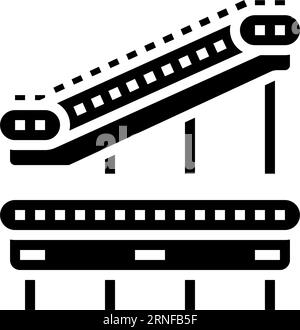warehouse conveyor glyph icon vector isolated illustration Stock Vector ...