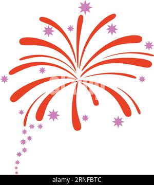 Bright festive sky light. Firework color icon Stock Vector