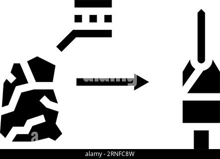 tooling materials mechanical engineer glyph icon vector illustration Stock Vector