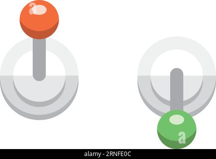 Vertical toggle element. Round lever knob icon Stock Vector