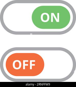 On off slider states. Simple toggle element Stock Vector
