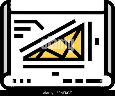 structural drafting architectural drafter color icon vector ...