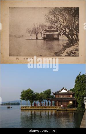 (160823) -- BEIJING, Aug. 23, 2016 () -- Combined photo shows a scenic spot at the West Lake in Hangzhou, capital of east China s Zhejiang Province. The G20 Summit will be held on Sept. 4-5 in Hangzhou, dubbed paradise on earth with a history of over 2,200 years. (The file photo was provided by Wang Qiuhang while the lower photo was taken by Xu Yu on Aug. 18, 2016.) () (mp) CHINA-ZHEJIANG-HANGZHOU-SCENERY-CHANGES (CN) Xinhua PUBLICATIONxNOTxINxCHN   160823 Beijing Aug 23 2016 Combined Photo Shows a Scenic Spot AT The WEST Lake in Hangzhou Capital of East China S Zhejiang Province The G20 Summi Stock Photo