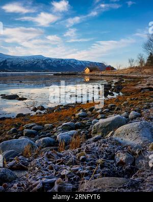 Lone fishing cabin in Ålesund, Norway Stock Photo