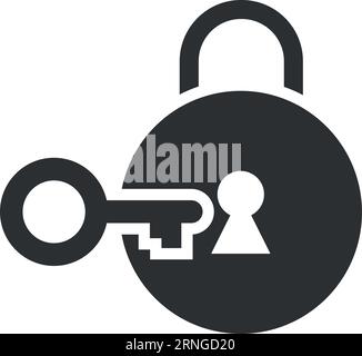 Key open lock icon. Private access symbol Stock Vector