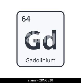 Gadolinium Chemical Symbol.  Stock Vector