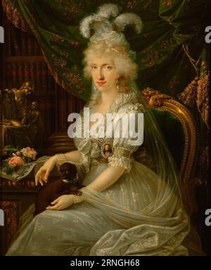 Luisa Maria Amelia Teresa of Naples and Sicily, Princess of Naples and Sicily (1773-1802), Grand Duchess Consort of Tuscany, wife of Archduke Ferdinand III of Tuscany 1797 by Joseph Dorffmeister Stock Photo