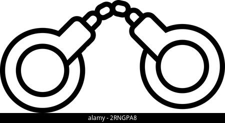 Handcuffs linear icon. Criminal symbol. Arrest sign Stock Vector