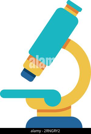 Microscope color icon. Scientific research tool symbol Stock Vector