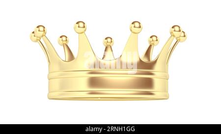 Gold crown isolated on white background. 3d illustration. Stock Photo